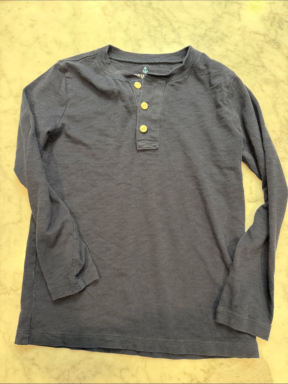 J. Crew Boys' Long-Sleeve Henley - Navy, size 6-7